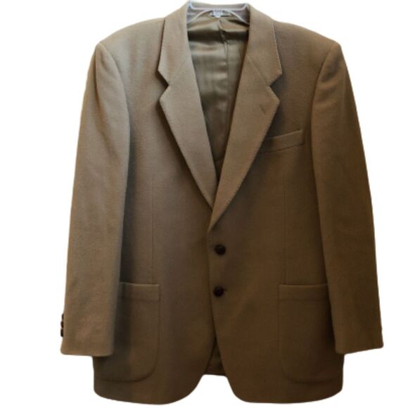 VITTORIO REX 43R CAMEL CASHMERE WOOL BLEND 2 BUTTON SPORT COAT BLAZER ITALY - Picture 1 of 13